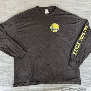 NBA Golden State Warriors T Shirt Mens 3XL Gray Long‎ Sleeve Tee Basketball